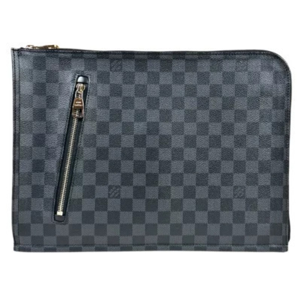 Louis Vuitton Poche Damier Graphite Black Shoulder Bag Canvas Black